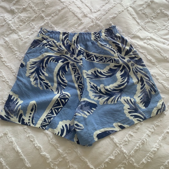 H&M Linen-blend Pull-on Shorts blue and white - medium - Picture 6 of 7